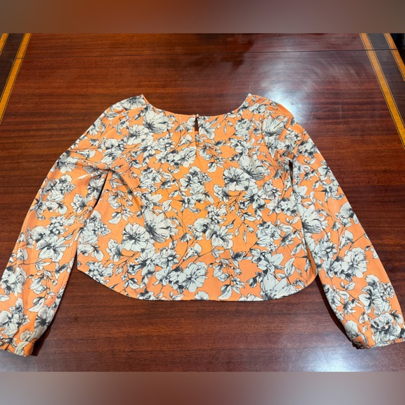 Astr Floral Orange Women's Top - Picture 2 of 3